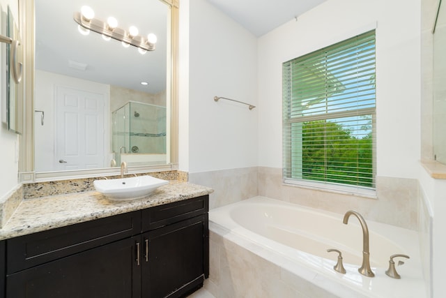 3040 Princeton Ln, Palm Beach Gardens, FL 33418 - full bath featuring a bath, vanity, and a shower stall