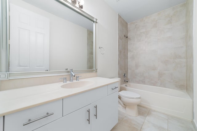 3040 Princeton Ln, Palm Beach Gardens, FL 33418 - full bath with vanity, toilet, shower / tub combination, and tile patterned floors