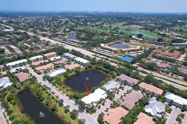 3040 Princeton Ln, Palm Beach Gardens, FL 33418 - aerial view of property and surrounding area featuring a large body of water and nearby suburban area