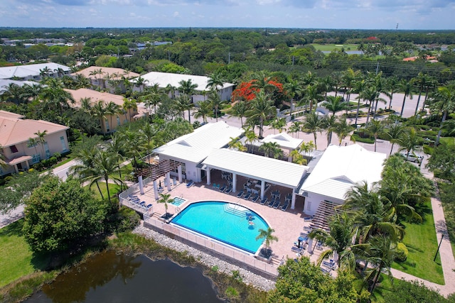 3040 Princeton Ln, Palm Beach Gardens, FL 33418 - aerial perspective of suburban area with a pool