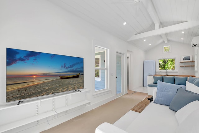 220 S L St, Lake Worth Beach, FL 33460 - living area with recessed lighting and an AC wall unit