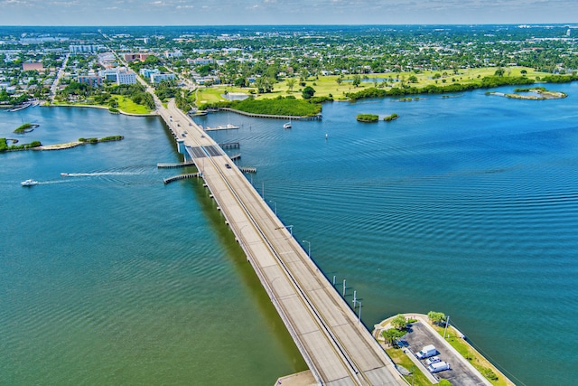 220 S L St, Lake Worth Beach, FL 33460 - drone / aerial view of a large body of water and a notable bridge