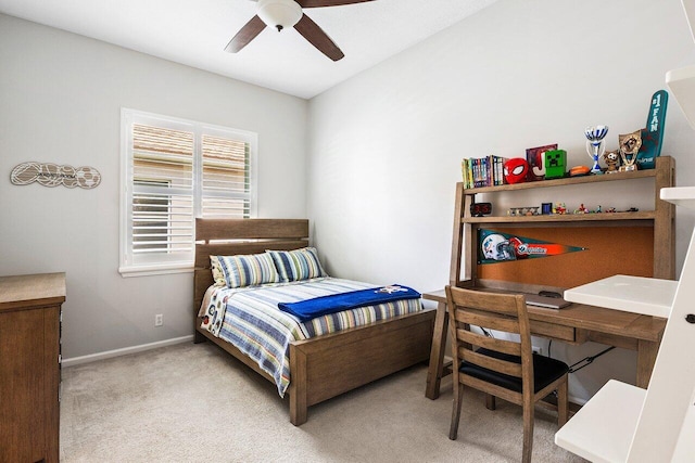 8940 New Hope Ct, West Palm Beach, FL 33411 - bedroom featuring carpet flooring, a ceiling fan, baseboards, and a desk