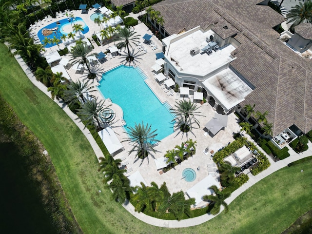 8784 Lewis River Rd, Delray Beach, FL 33446 - drone / aerial view of a pool area