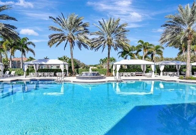8784 Lewis River Rd, Delray Beach, FL 33446 - community pool featuring a gazebo and a patio area