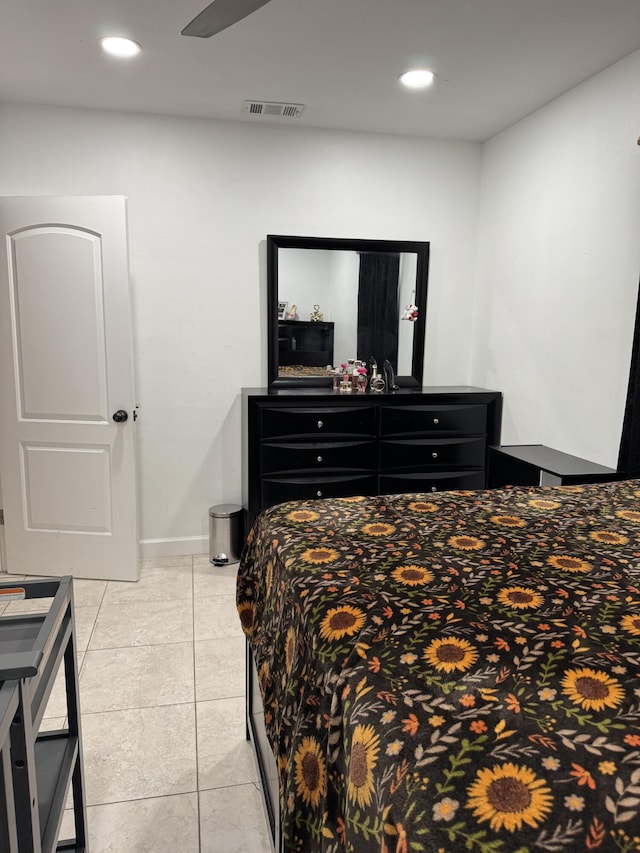 1413 S C Ter S, Lake Worth, FL 33460 - bedroom featuring baseboards, light tile patterned flooring, and recessed lighting
