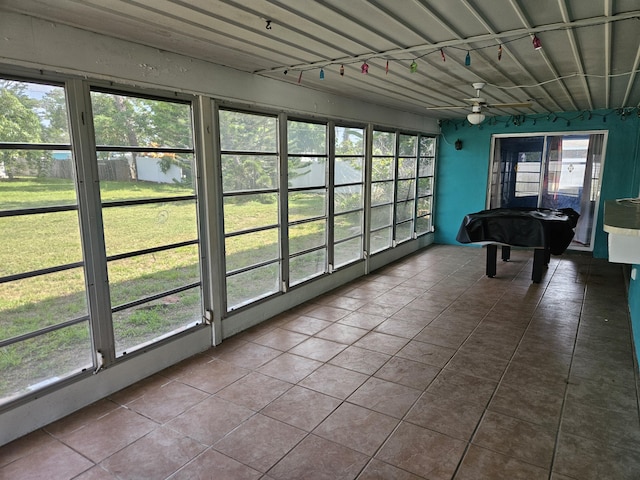 389 SE Tranquilla Ave, Port Saint Lucie, FL 34983 - sunroom / solarium featuring ceiling fan