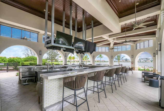 8660 W Parkland Bay Trl, Parkland, FL 33076 - view of patio / terrace with ceiling fan