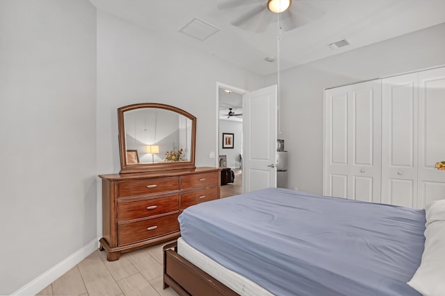 309 NE 11th Ave, Boynton Beach, FL 33435 - bedroom with a closet, ceiling fan, and baseboards