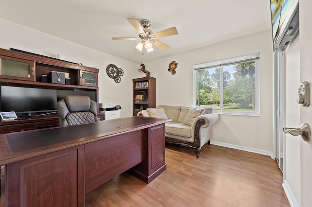 6839 Banyan Blvd, The Acreage, FL 33470 - office space featuring light wood-type flooring, ceiling fan, and baseboards