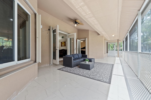 6839 Banyan Blvd, The Acreage, FL 33470 - sunroom / solarium featuring a ceiling fan