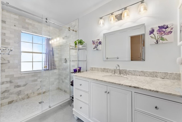 7930 Nolting Ct, Lake Worth, FL 33467 - full bathroom featuring vanity, a stall shower, and tile patterned floors