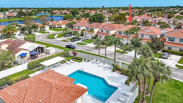 7930 Nolting Ct, Lake Worth, FL 33467 - aerial perspective of suburban area with a pool area and a nearby body of water