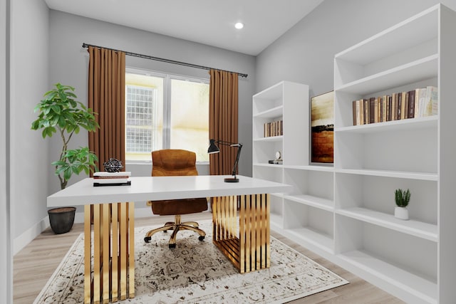 14841 Strand Ln (), Unit Delray Beach, FL 33446 - office area featuring light wood-style floors and recessed lighting