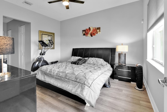 14841 Strand Ln (), Unit Delray Beach, FL 33446 - bedroom featuring light wood-style floors, baseboards, and ceiling fan