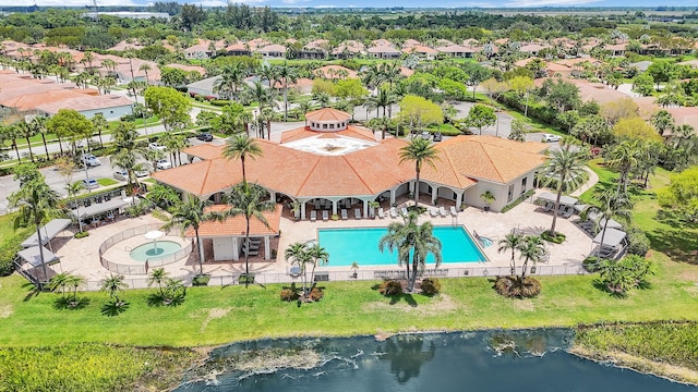 14841 Strand Ln (), Unit Delray Beach, FL 33446 - aerial view of residential area with a pool area and a nearby body of water