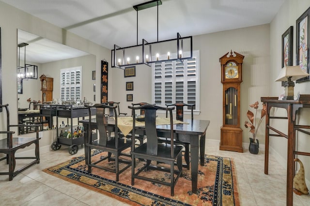 4884 SW Gossamer Cir, Palm City, FL 34990 - tiled dining room featuring a chandelier