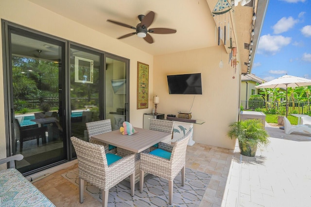 4884 SW Gossamer Cir, Palm City, FL 34990 - view of patio featuring ceiling fan