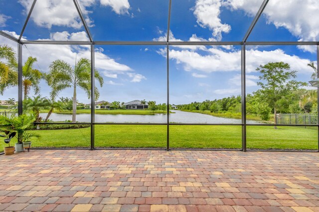 11620 Sally Ann Dr, Palm Beach Gardens, FL 33412 - unfurnished sunroom with a water view