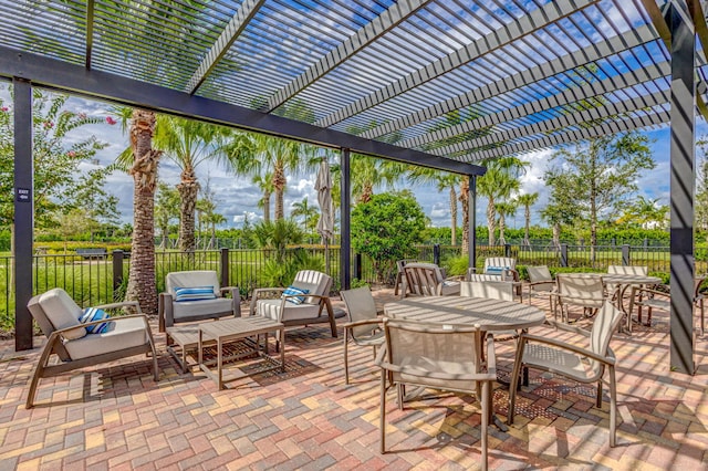 11620 Sally Ann Dr, Palm Beach Gardens, FL 33412 - view of patio featuring a pergola and an outdoor living space