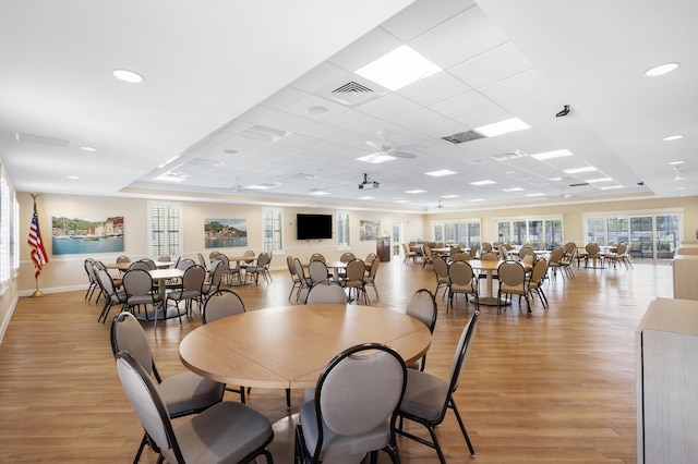 7 Colonial Club Dr Unit 300, Boynton Beach, FL 33435 - dining space featuring light wood-style flooring, a raised ceiling, baseboards, and recessed lighting