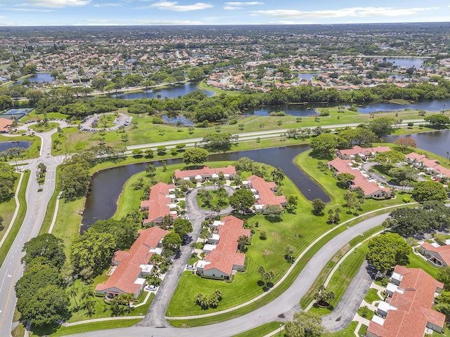 5830 Parkwalk Cir W, Boynton Beach, FL 33472 - aerial view of property and surrounding area featuring nearby suburban area and a large body of water