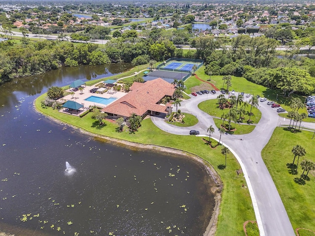 5830 Parkwalk Cir W, Boynton Beach, FL 33472 - bird's eye view of a pool area and a large body of water