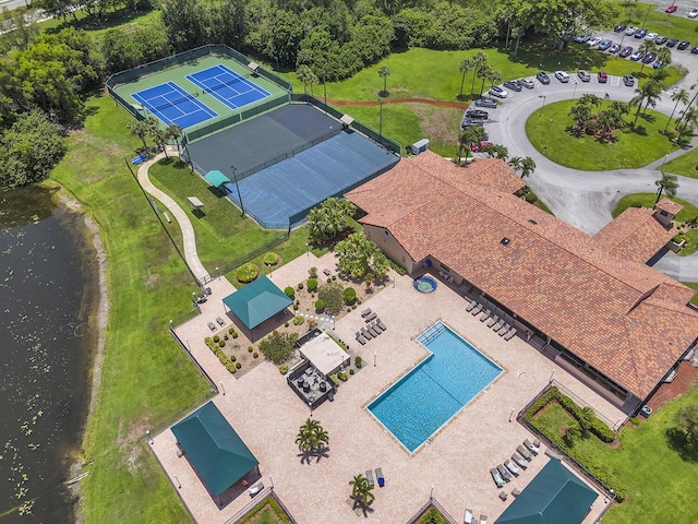 5830 Parkwalk Cir W, Boynton Beach, FL 33472 - aerial view of a pool and a large body of water