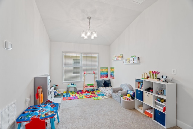 5309 Vespera St, Fort Pierce, FL 34951 - rec room with a chandelier, carpet, and baseboards