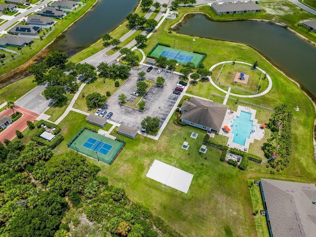5309 Vespera St, Fort Pierce, FL 34951 - aerial view of property and surrounding area with a nearby body of water and a pool