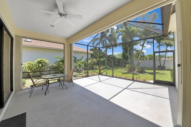 4560 Sherwood Forest Dr, Delray Beach, FL 33445 - sunroom with a ceiling fan