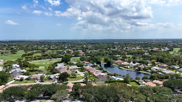 4560 Sherwood Forest Dr, Delray Beach, FL 33445 - aerial perspective of suburban area with a golf club, a nearby body of water, and a tree filled landscape