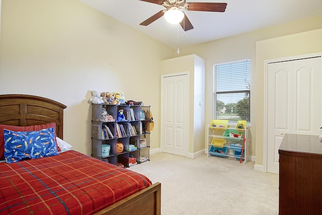 697 SW Dairy Rd, Port Saint Lucie, FL 34953 - bedroom featuring carpet flooring, baseboards, and ceiling fan