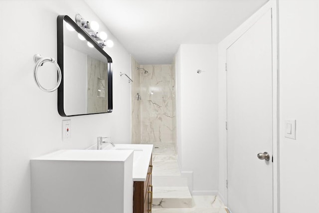 7802 Miramar Ave, Fort Pierce, FL 34951 - full bath with vanity, marble finish flooring, and a marble finish shower