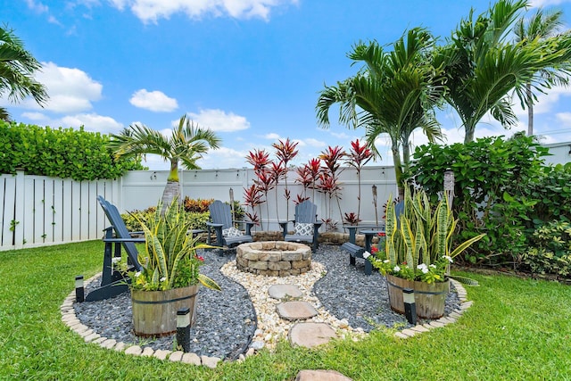 9674 Dogwood Ave, Palm Beach Gardens, FL 33410 - view of yard with an outdoor fire pit