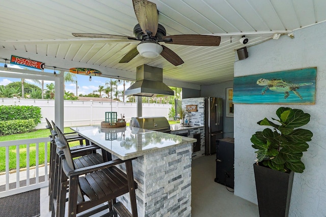 9674 Dogwood Ave, Palm Beach Gardens, FL 33410 - view of patio featuring ceiling fan