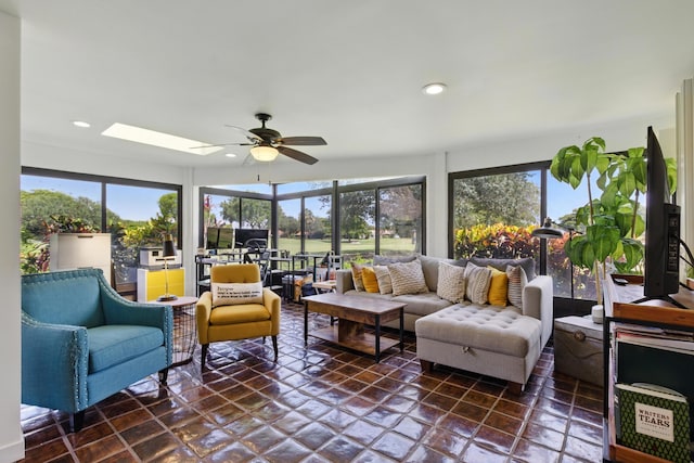 5625 Lakeview Mews Ct, Boynton Beach, FL 33437 - sunroom / solarium featuring a skylight and recessed lighting