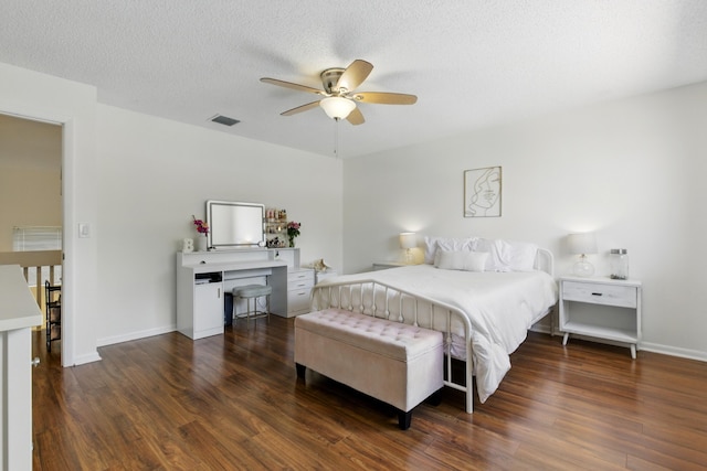5625 Lakeview Mews Ct, Boynton Beach, FL 33437 - bedroom with wood finished floors, a ceiling fan, baseboards, and a textured ceiling
