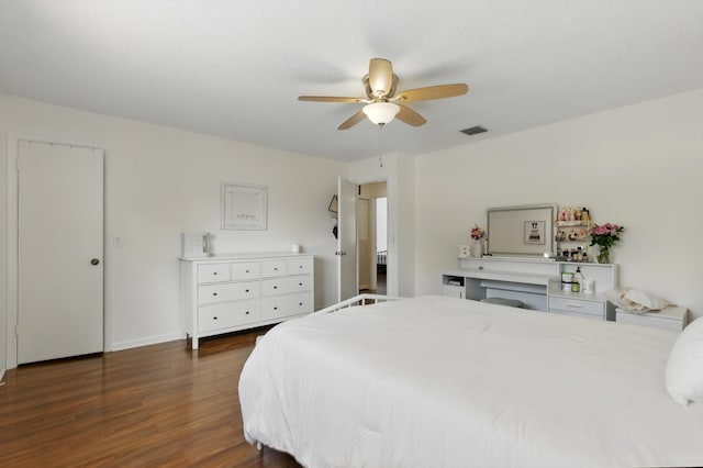 5625 Lakeview Mews Ct, Boynton Beach, FL 33437 - bedroom featuring dark wood finished floors, ceiling fan, and baseboards
