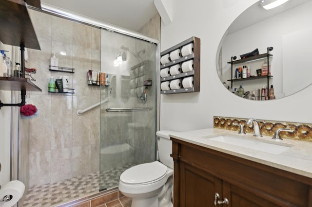 5625 Lakeview Mews Ct, Boynton Beach, FL 33437 - bathroom featuring vanity, toilet, and a stall shower