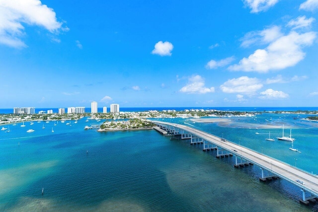 2640 Lake Shore Dr Unit 2409, Riviera Beach, FL 33404 - water view featuring a notable bridge and nearby urban area