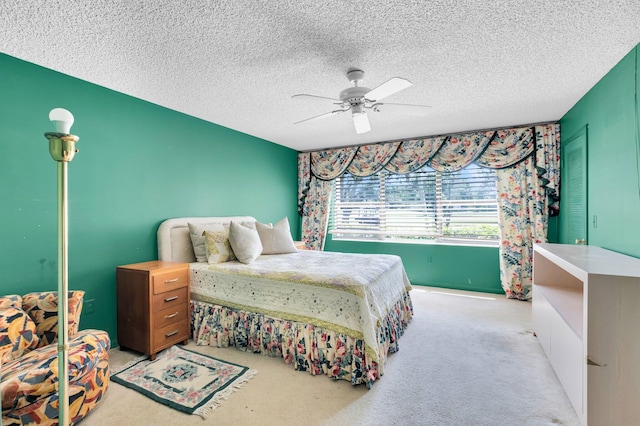 7 Stratford Dr Unit C, Boynton Beach, FL 33436 - bedroom with a ceiling fan, carpet floors, and a textured ceiling