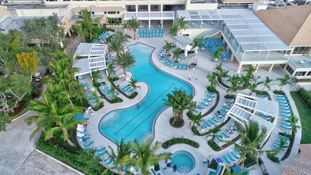 7 Stratford Dr Unit C, Boynton Beach, FL 33436 - aerial view of a pool area