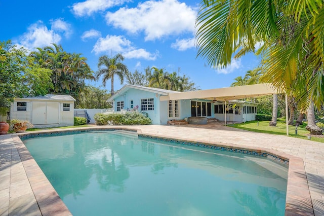 4040 Gem Lake Dr, Glen Ridge, FL 33406 - swimming pool featuring french doors and a patio