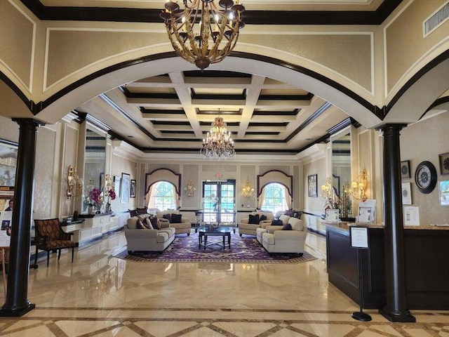 296 NW Toscane Trl, Port Saint Lucie, FL 34986 - lobby featuring crown molding and coffered ceiling