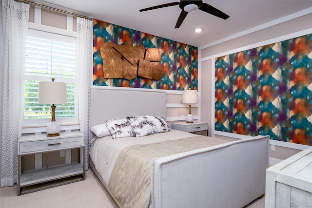 17155 SW Ambrose Way, Port Saint Lucie, FL 34986 - bedroom with recessed lighting and a ceiling fan