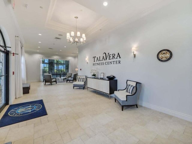 17155 SW Ambrose Way, Port Saint Lucie, FL 34986 - building lobby with crown molding and recessed lighting