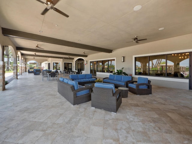 17155 SW Ambrose Way, Port Saint Lucie, FL 34986 - view of patio / terrace with outdoor lounge area and ceiling fan