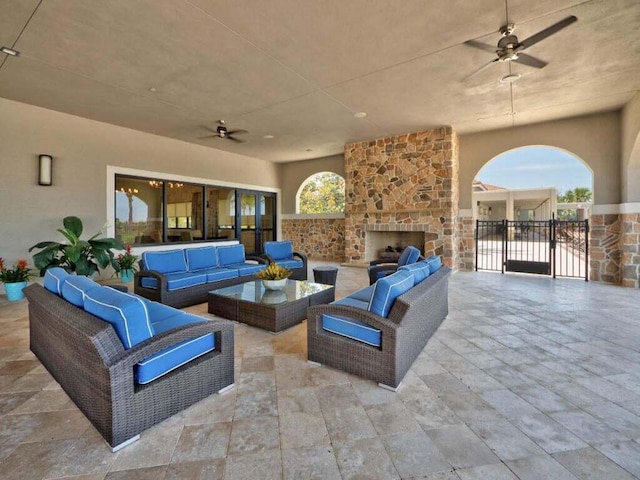 17155 SW Ambrose Way, Port Saint Lucie, FL 34986 - view of patio with a ceiling fan and outdoor lounge area