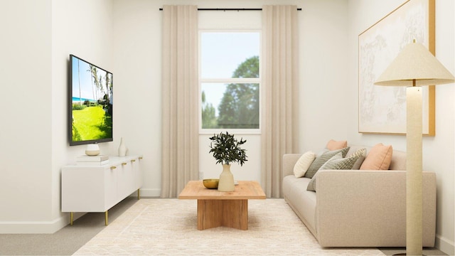 1752 Wandering Willow Way, Loxahatchee, FL 33470 - living area featuring baseboards and light colored carpet
